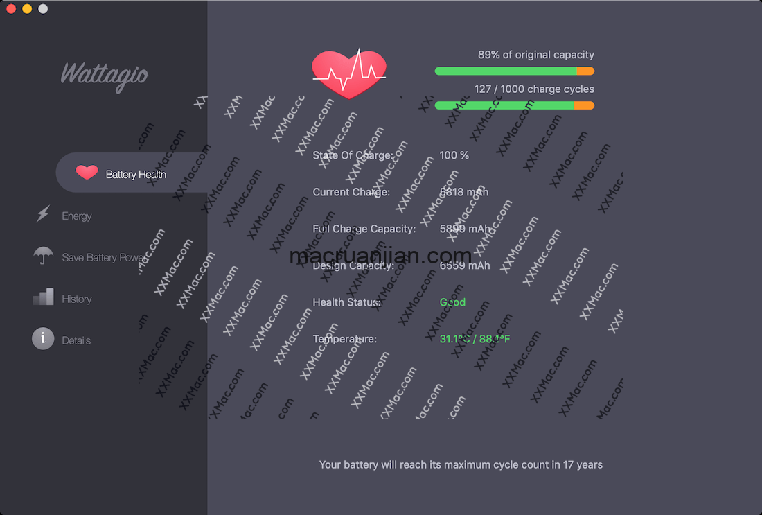 Wattagio for Mac v1.12.10 英文破解版下载 电池管理软件
