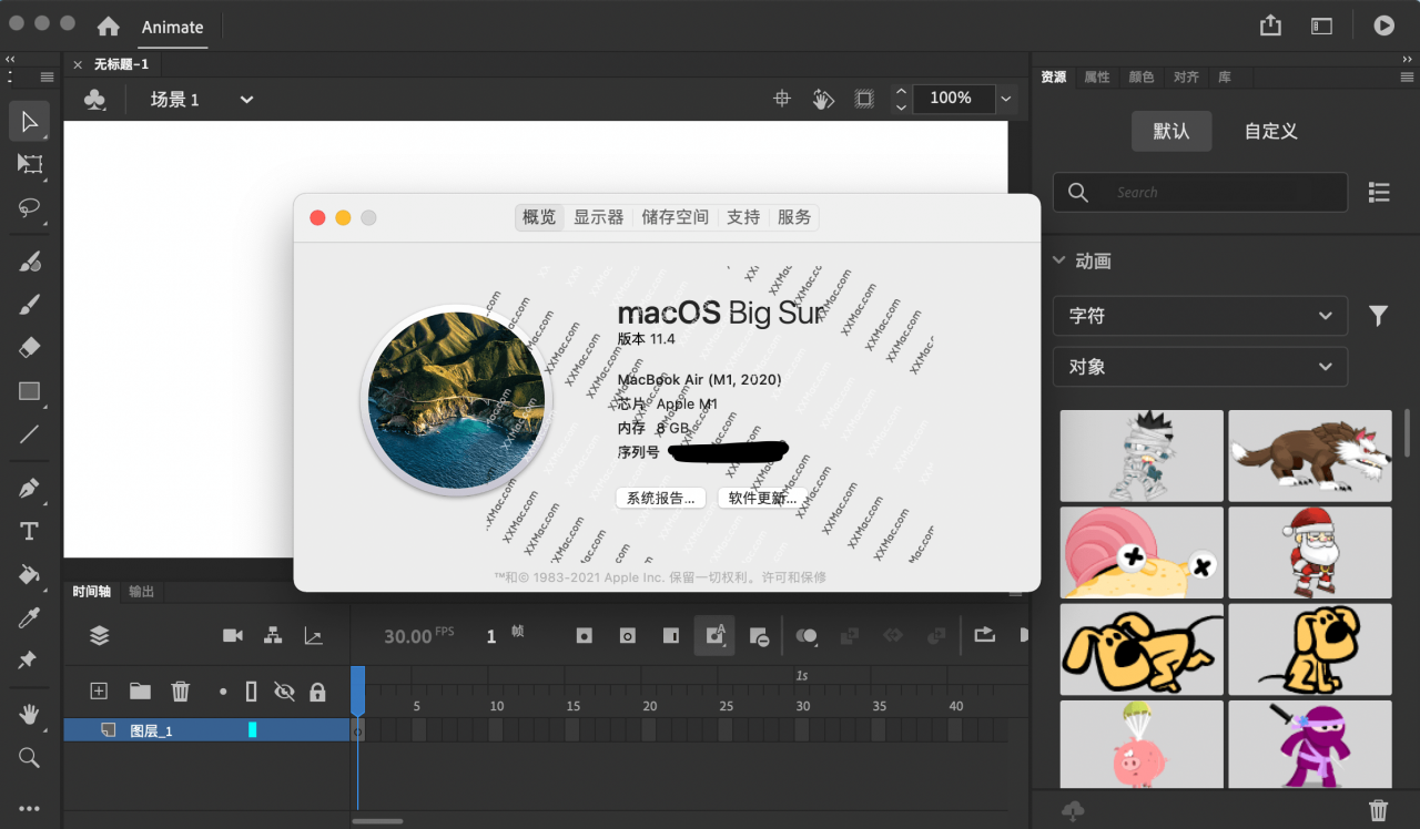 Adobe Animate 2021 M1 芯片版 v21.0.7 中文免激活版下载 An动画设计制作软件