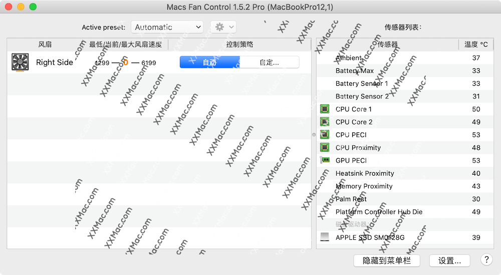 Macs Fan Control Pro Mac v1.5.12 中文破解版下载 风扇转速调节软件