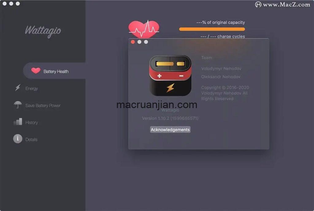 Wattagio for Mac v1.13.1 英文破解版下载 电池管理软件